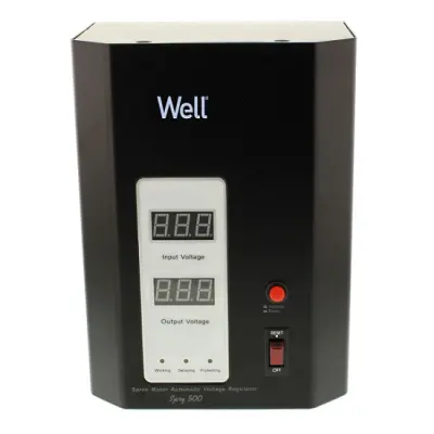 Stabilizator automat de tensiune 500VA /300W cu servo motor pe perete  AVR-SRV-SPRY500Bk. 35619                                                                                                         